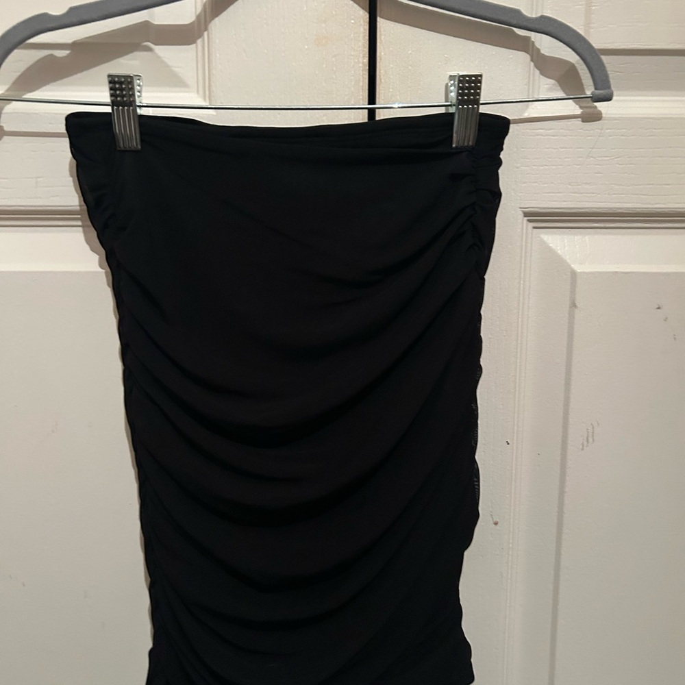 Elegant Black Ruched Skirt